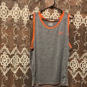 Under Armour Heather Gray Tank with Orange‎ Trim